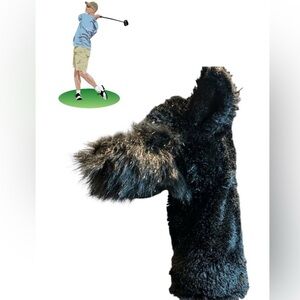 COPY - NOAH'S GOLF KINGDOM Head Cover Novelty Black Dog Schnauzer Vintage